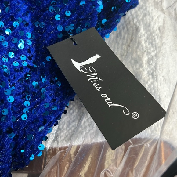 Sequin off shoulder mermaid cocktail formal gown dress - Picture 10 of 10